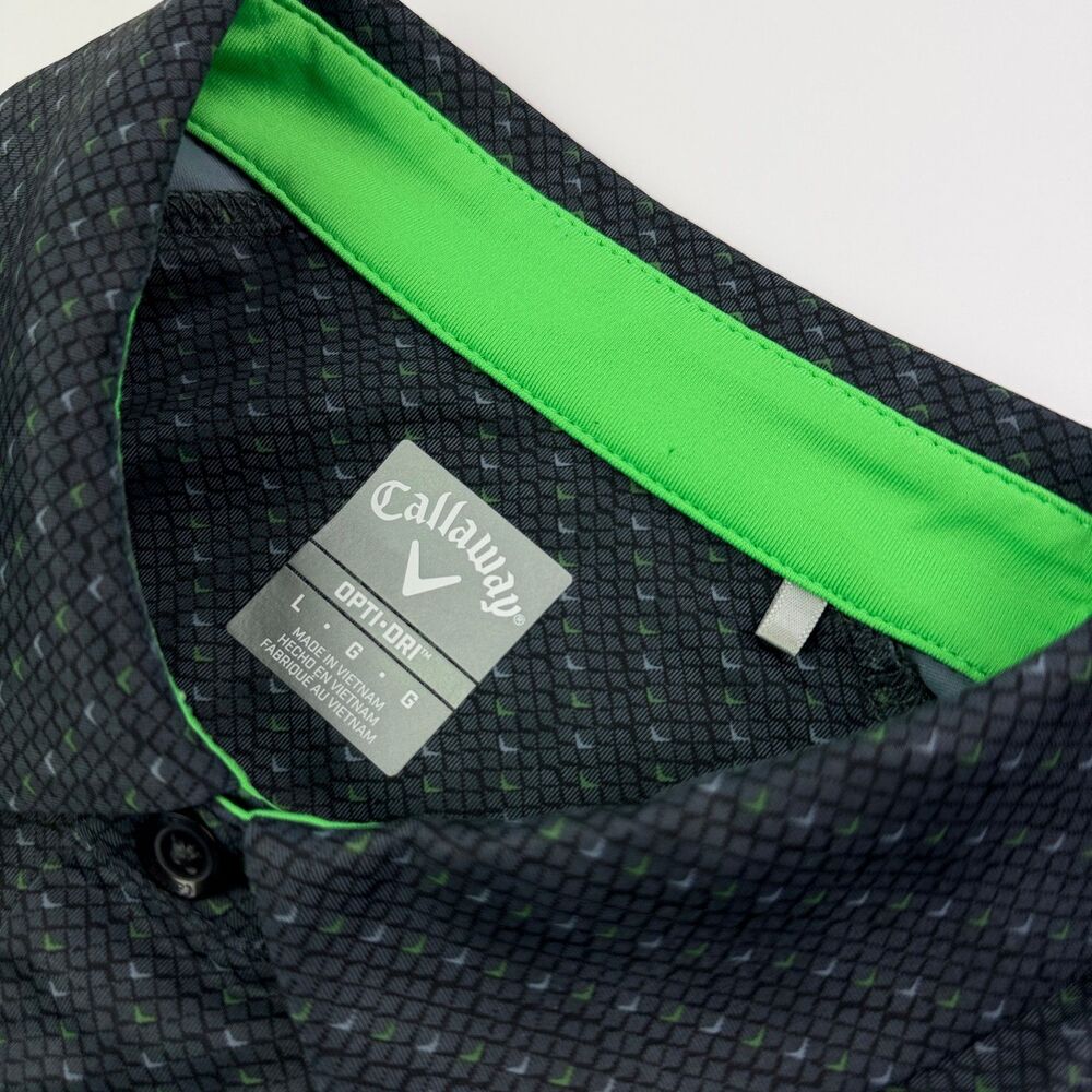 Callaway Gray Geometric Opti Dri Golf Polo Large - Picture 4 of 11